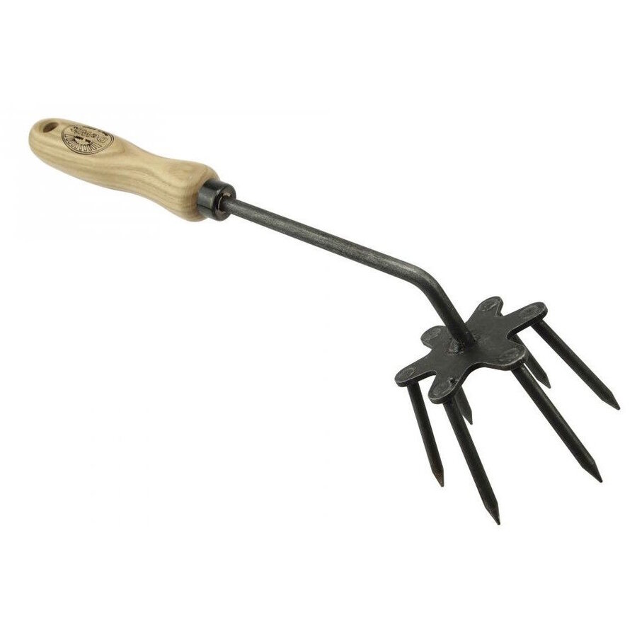 3-tands tuinwoeler met essen handvat | 14 cm