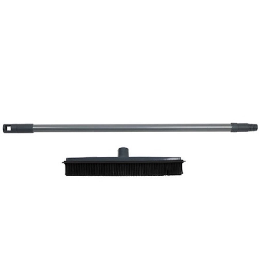 Rubberbezem 31 cm met telescoopsteel 68 tot 120 cm en watertrekker