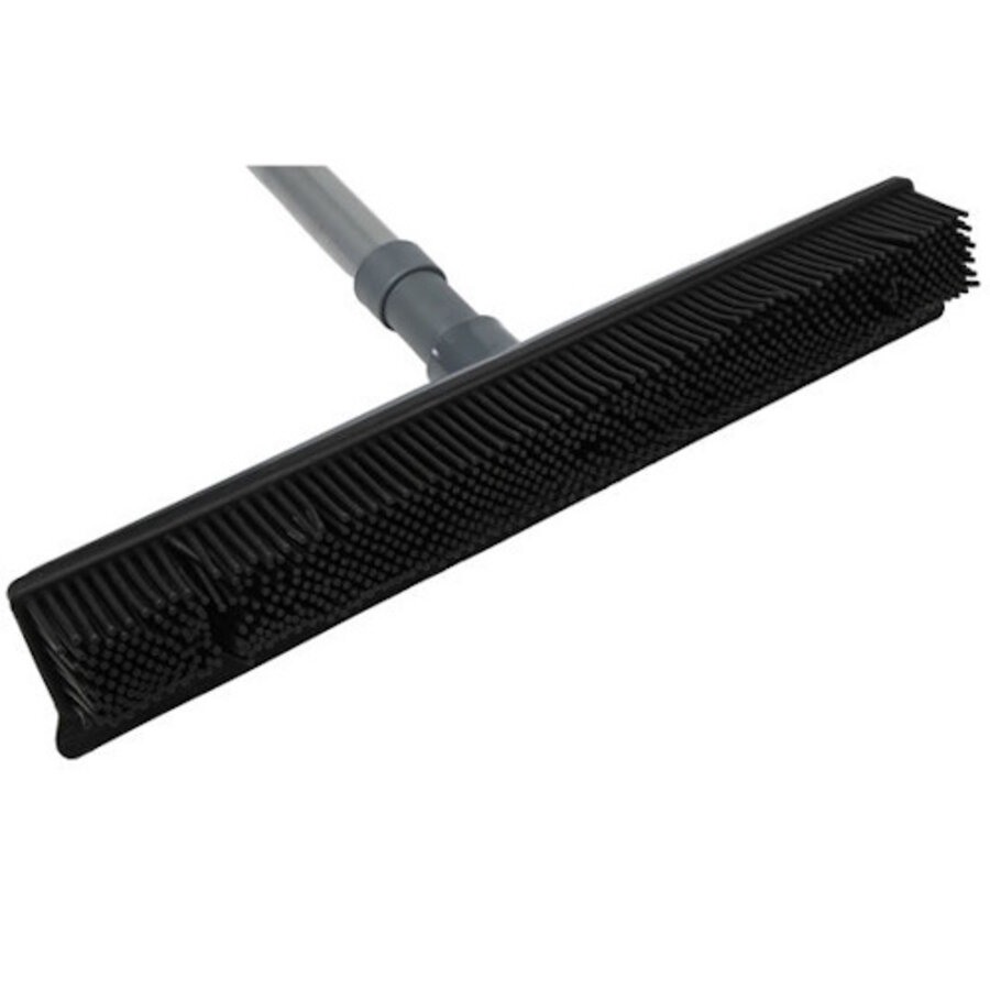 Rubberbezem 31 cm met telescoopsteel 68 tot 120 cm en watertrekker