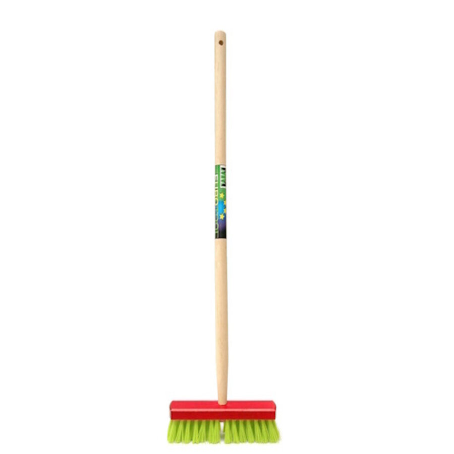 Kinderbezem compleet met houten steel 76 cm en werkbreedte 20 cm