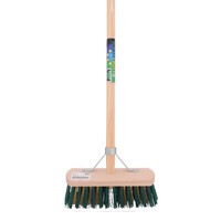 Onkruidbezem 28 cm met steel 150 cm en stokhouder