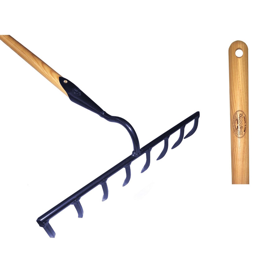 Bouwhark met 8 gesmede tanden en essenhouten steel 170 cm