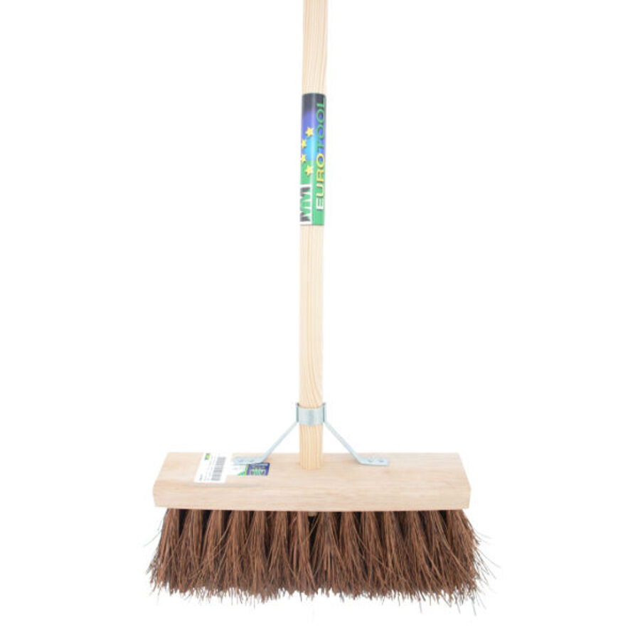 Straatbezem bassine/stalks 37 cm met FSC-steel 140 cm en stokhouder