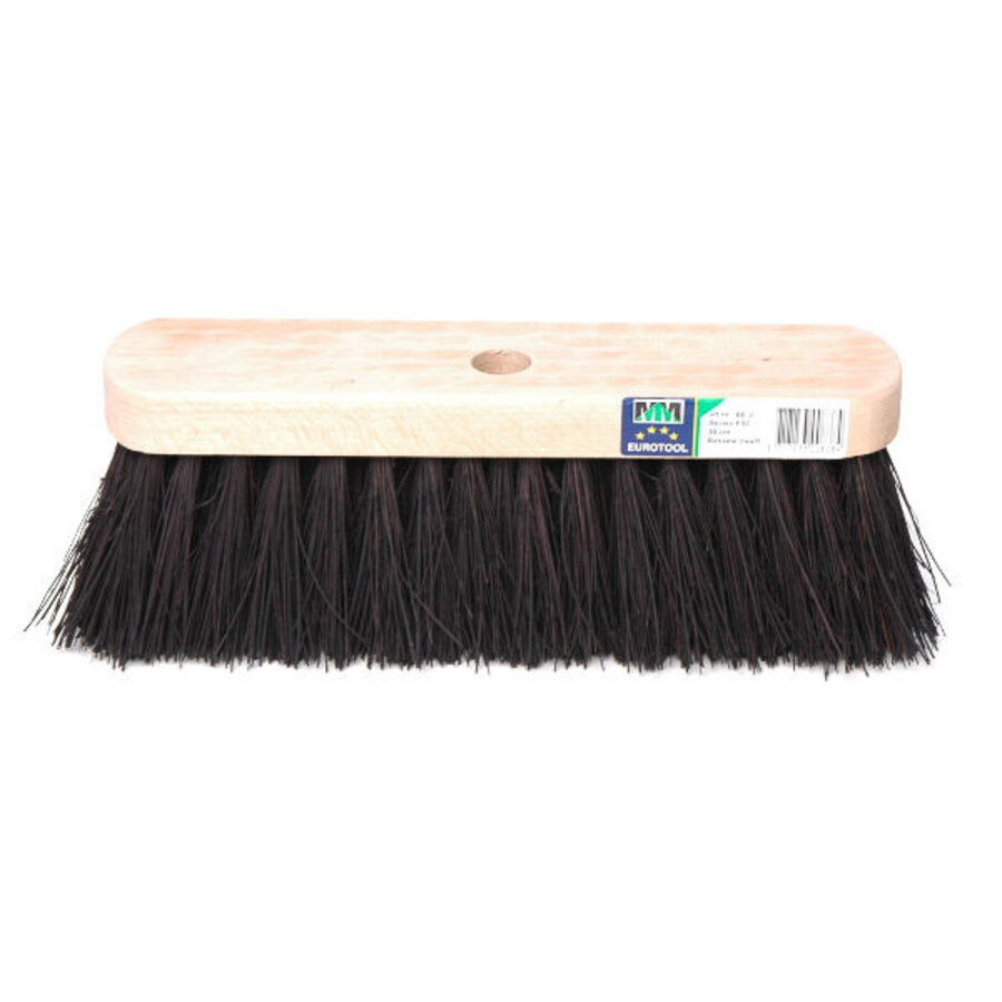 Straatbezem FSC 29 cm met zwarte bassine natuurvezels
