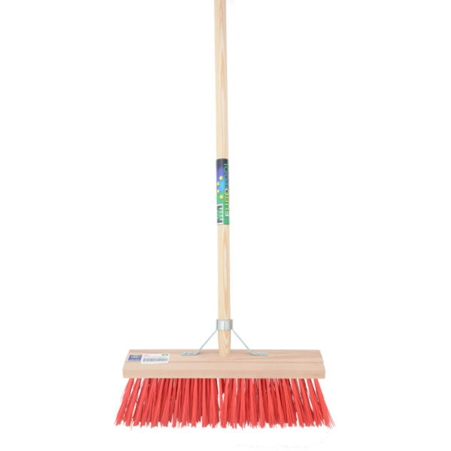 Bezem FSC 41 Centimeter Kunstvezel Rood Met Steel 150 Centimeter