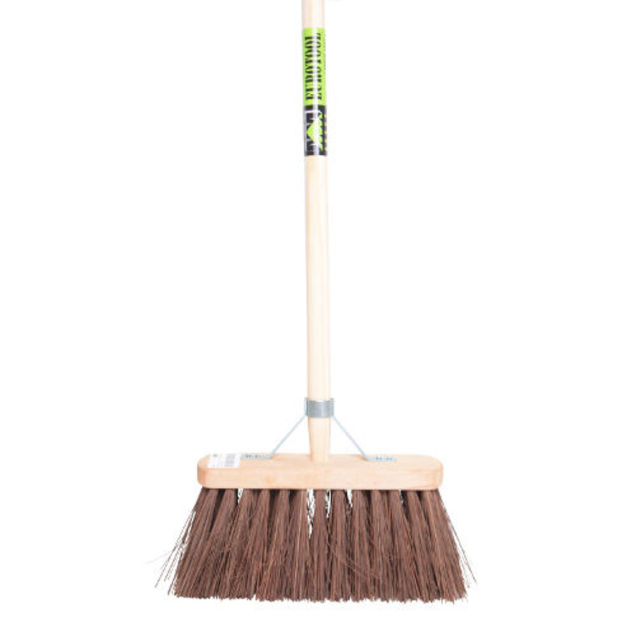 Straatbezem FSC 29 cm met Bahia natuurvezels en steel 150 cm