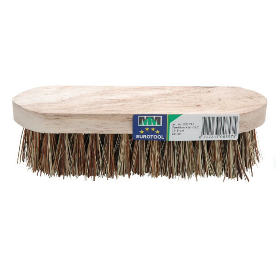 Werkborstel met harde natuurvezels en FSC-hout | 19,5 cm