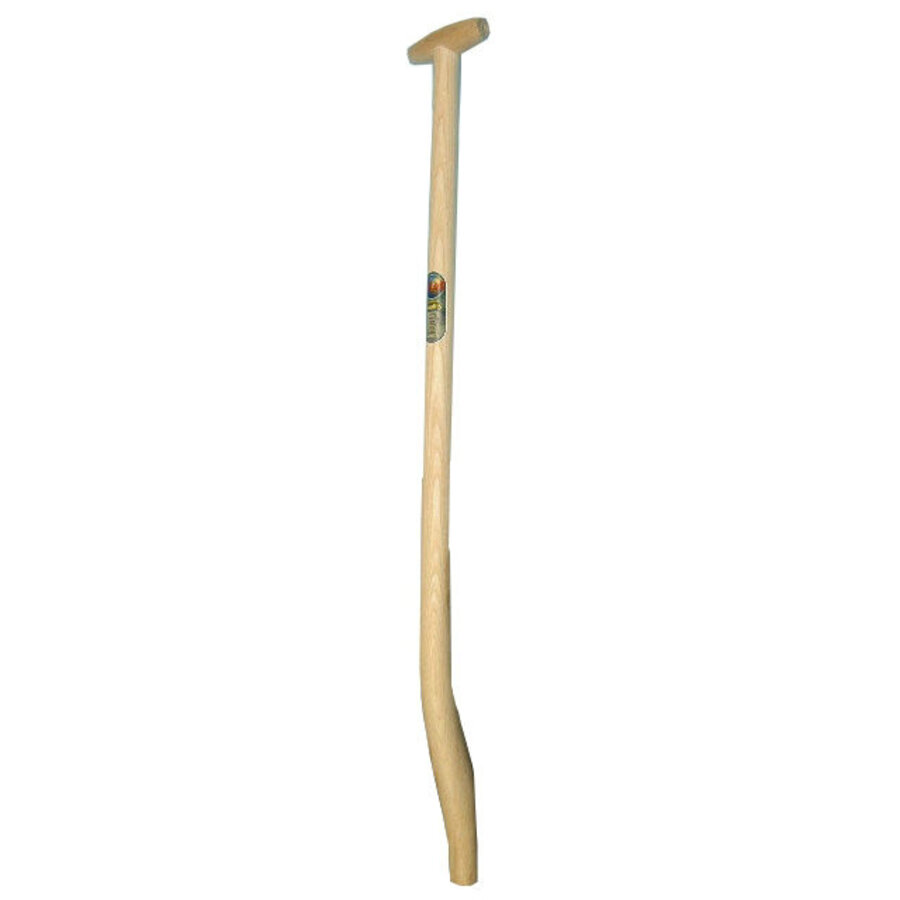 Schopsteel van essenhout dubbel gebogen 110 cm met doorgestoken hilt
