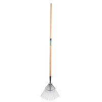 Professionele gazonhark met 20 ronde tanden en steel 160 cm