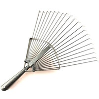 Professionele gazonhark met 20 ronde tanden van verend staal zonder steel