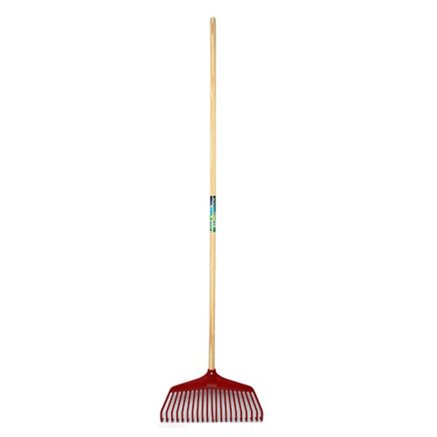 Nylon gazonhark met 21 tanden en houten steel 150 cm