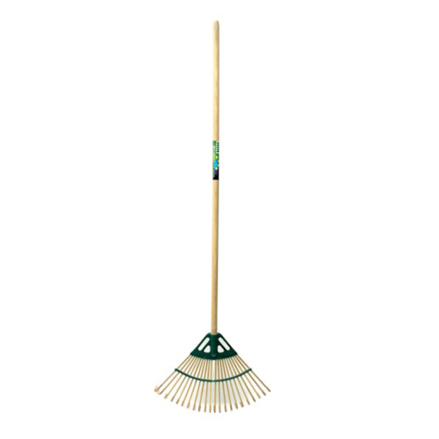 Bamboe gazonhark 22 tanden met houten steel 120 cm | 48 cm breed
