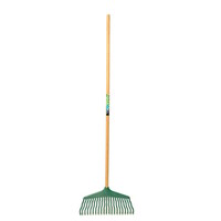 Kunststof gazonhark met houten steel 130 cm en 42 cm werkbreedte