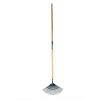 Gazonhark met 22 platte tanden en houten steel 150 cm