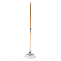 Gazonhark met 22 ronde tanden en houten steel 150 cm