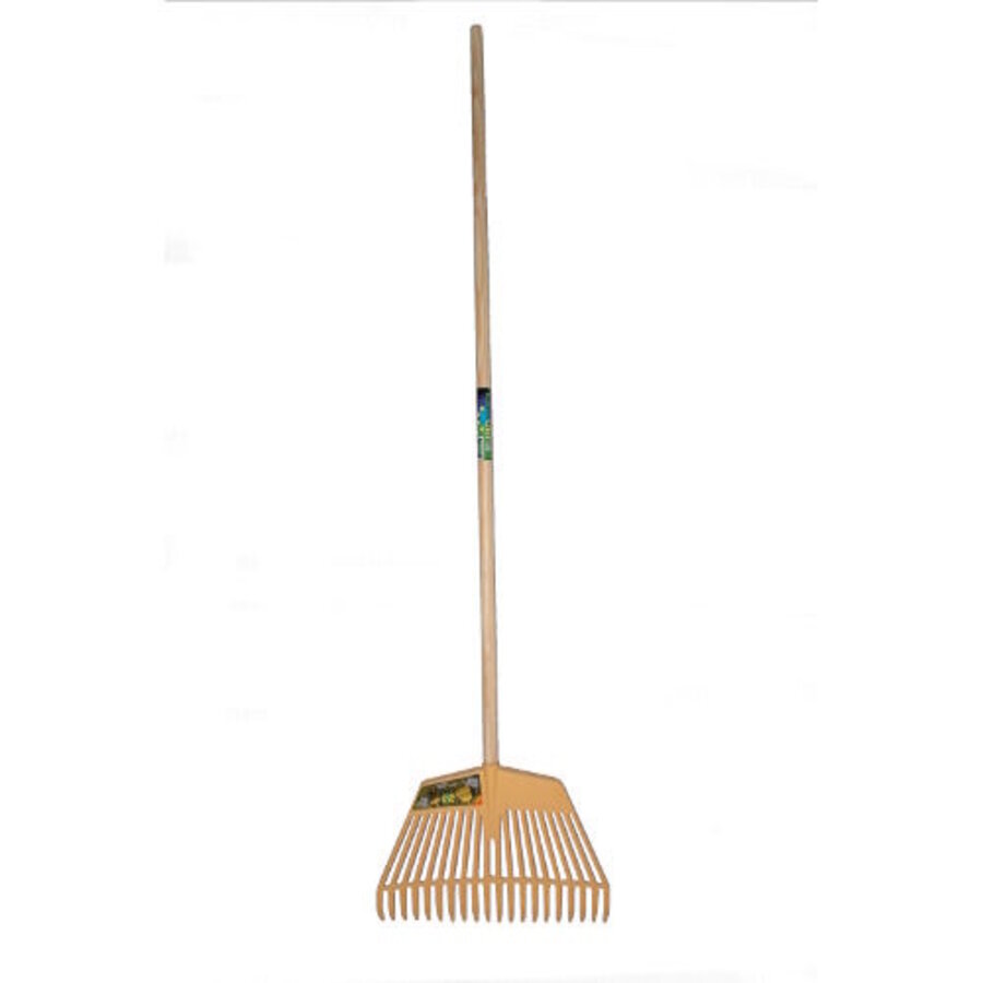 Bladhark 45 cm met 20 kunststof tanden en houten steel 160 cm