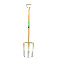 Aardappelvork 9 tands met dul en houten steel 95 cm