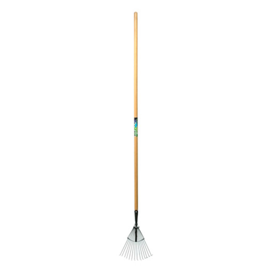 Professionele gazonhark met 14 ronde tanden en steel 160 cm
