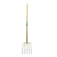 Maisvork met 6 tanden en houten steel | 130 cm