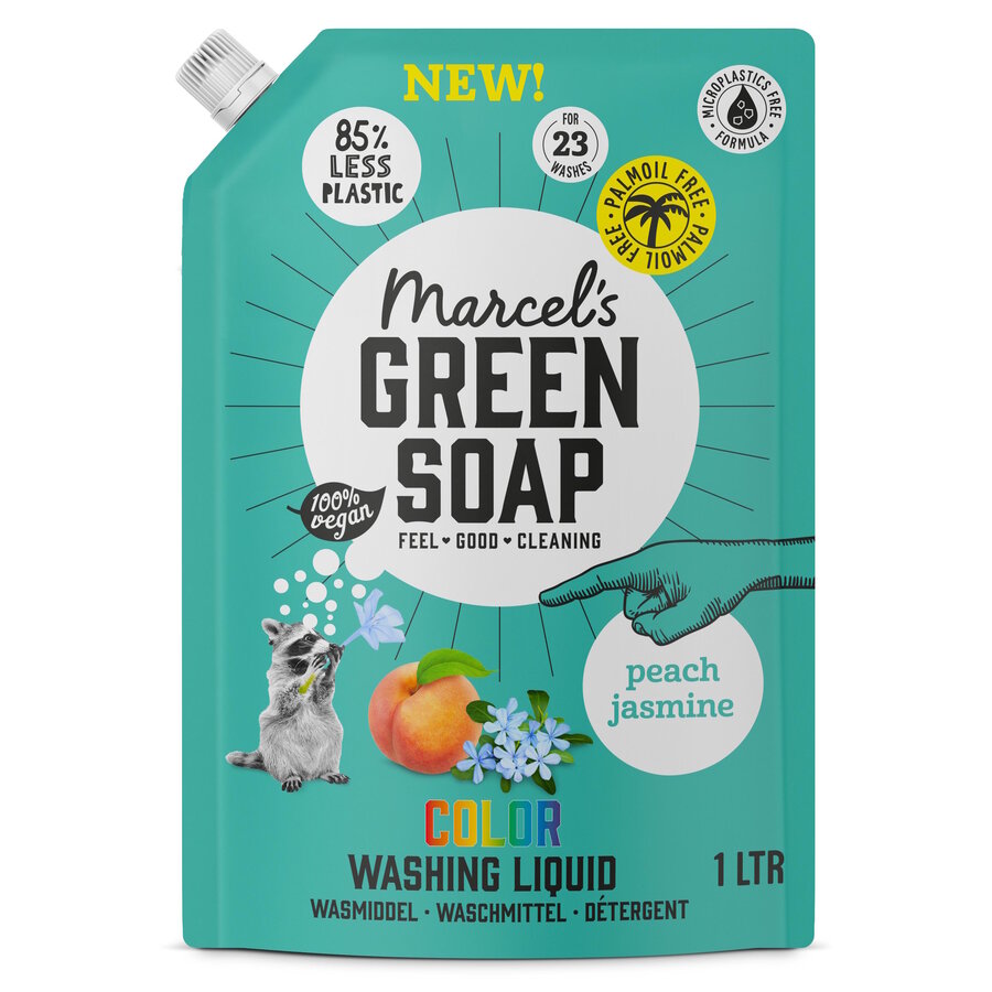 Wasmiddel Kleur Perzik En Jasmijn 1000 ML Navulling
