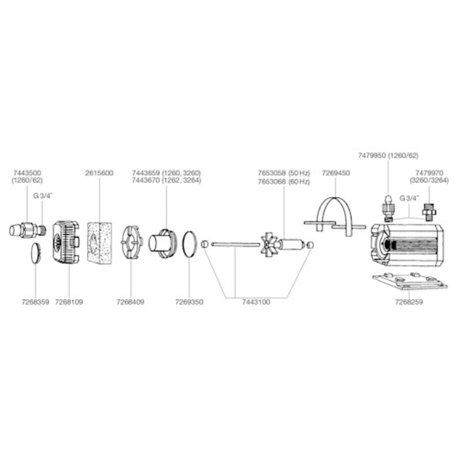 Pompdeksel 1262/1264/3264