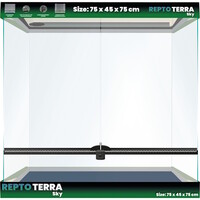 Terra Sky glazen terrarium 75 x 45 x 75CM voor reptielen en amfibieën