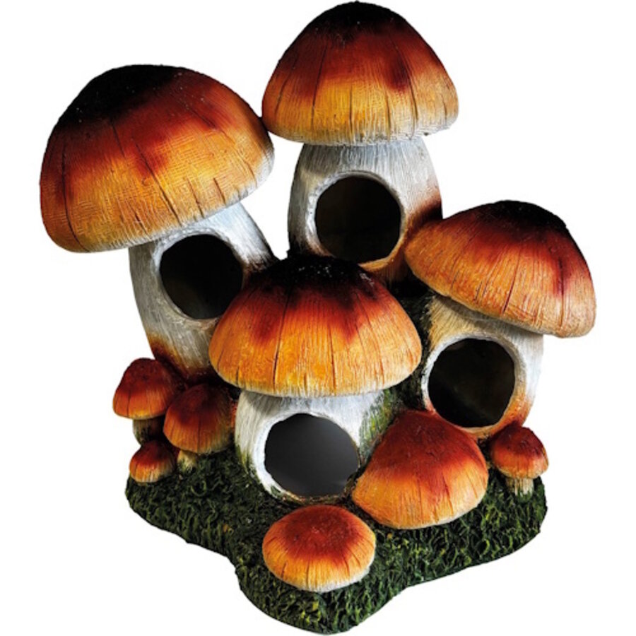 Deco Mushroom Hotel terrariumornament 17,5 x 22,5 x 21 cm schuilplaats voor reptielen en amfibieën