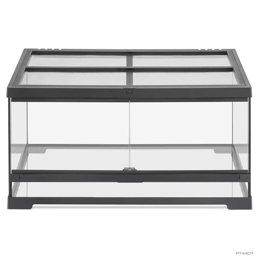 Pro Terrarium Zwart | Advanced Natural Terrarium 60×45×30 cm met 3-traps ventilatie