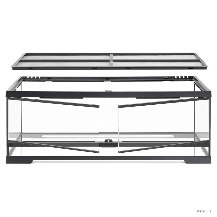 Pro Terrarium Zwart | Advanced Natural Terrarium 90×45×30 cm met 3-traps ventilatie