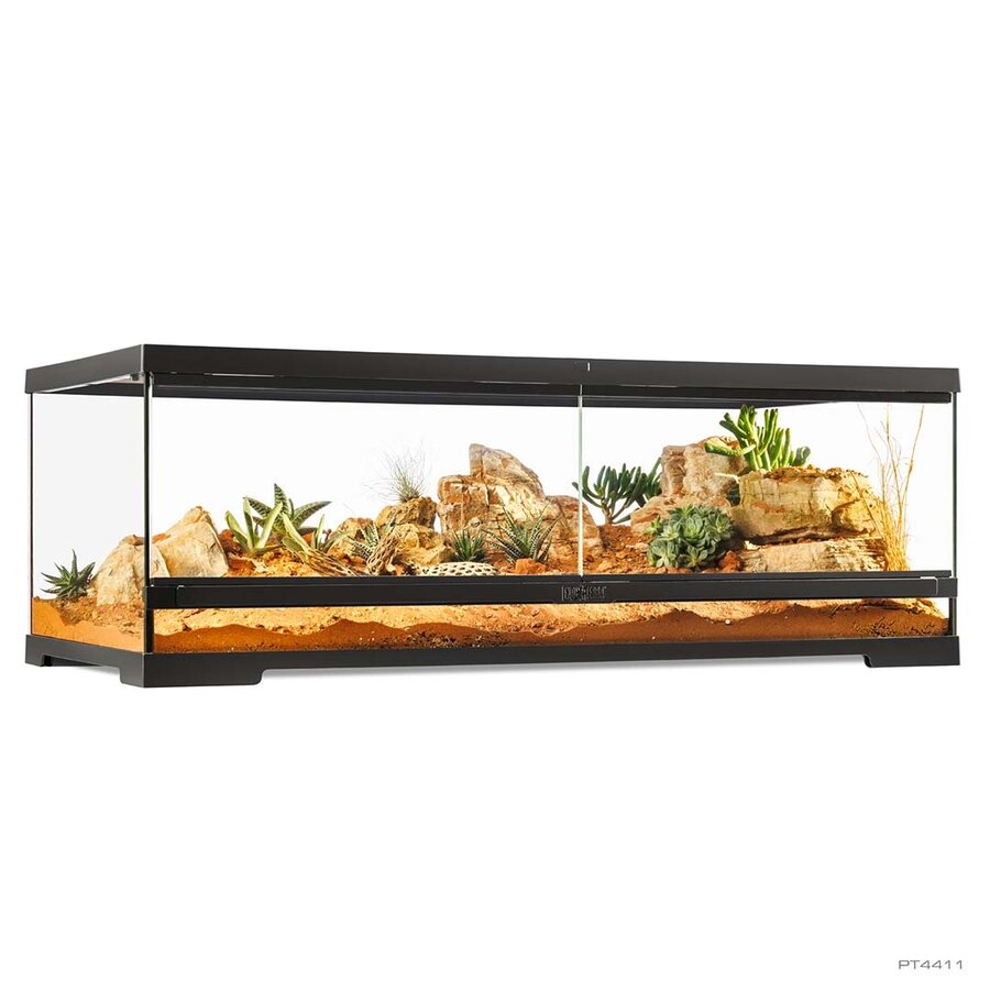 Pro Terrarium Zwart | Advanced Natural Terrarium 90×45×30 cm met 3-traps ventilatie