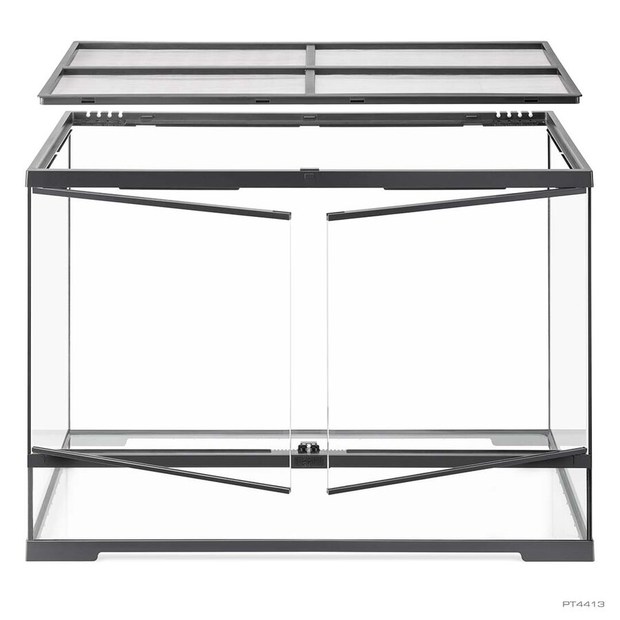 Pro Terrarium Zwart | Advanced Natural Terrarium 90×45×60 cm met 3-traps ventilatie