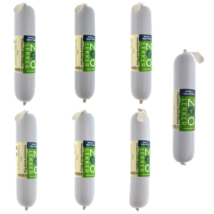 Houdbare Worsten Proefpakket – 7 Smaken (7x 400 gram)