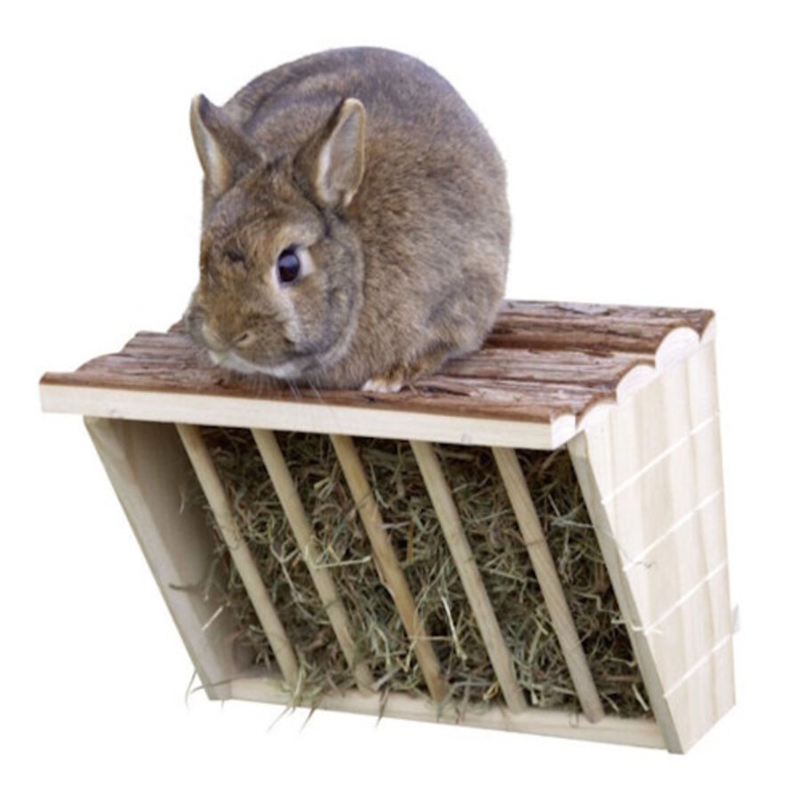 Hooiruif XL met zitplank Nature voor konijnen en knaagdieren