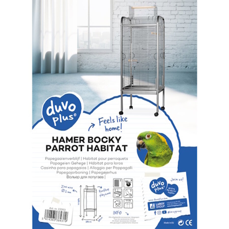 Papegaaienkooi Hamer Bocky Zilver