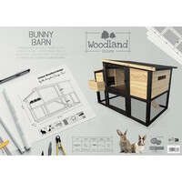 Woodland Design konijnenhok Bunny Barn houtkleurig | 147 x 80 x 93 cm