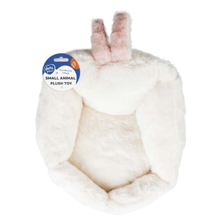 Bunny mand pluche wit voor konijnen en knaagdieren met uitneembaar kussen