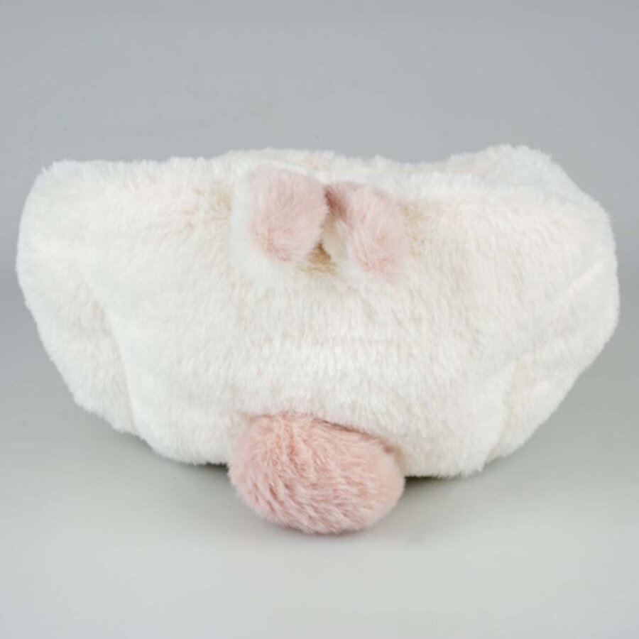 Bunny mand pluche wit voor konijnen en knaagdieren met uitneembaar kussen