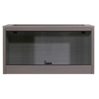 Terra Endura terrarium 115x60x60 cm PVC grijs houtdecor met gaasdeksel en schuifdeur met slot