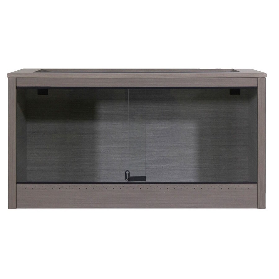 Terra Endura terrarium 115x60x60 cm PVC grijs houtdecor met gaasdeksel en schuifdeur met slot