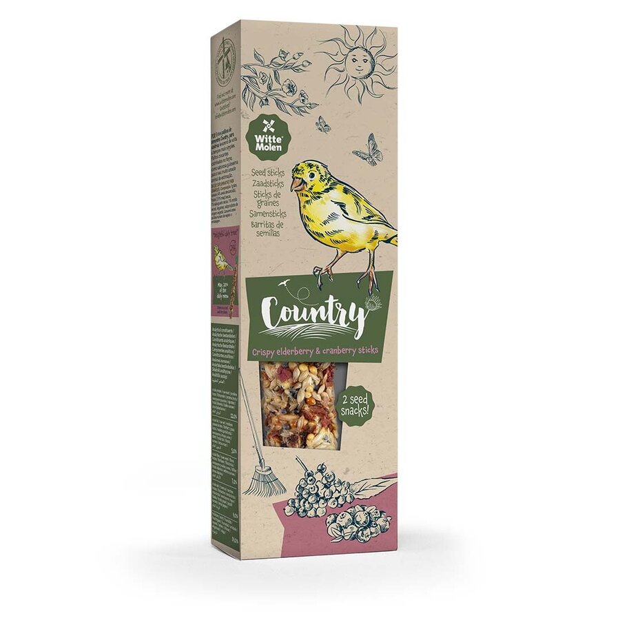 Country zaadsticks kanarie veen- & vlierbes 60 gram - 2 stuks