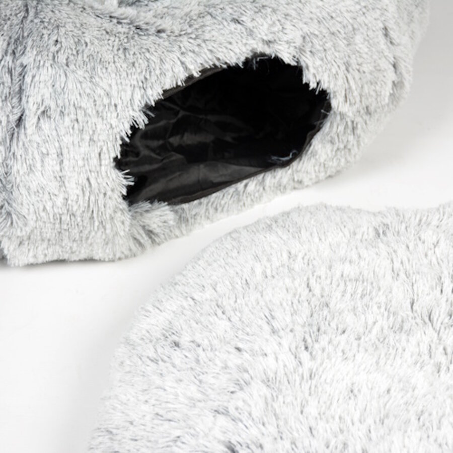 Snug kattentunnel & donutbed 80x80x25cm lichtgrijs