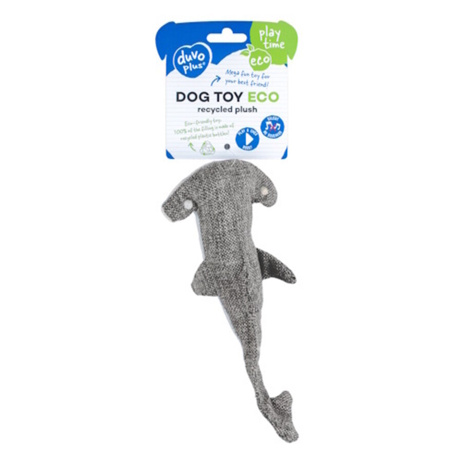 ECO Pluche Hamerhaai 20x10x7cm grijs