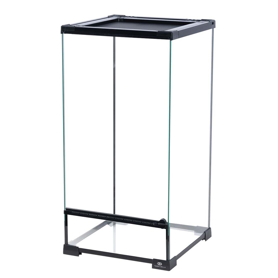 Glazen terrarium 30x30x60 cm met waterdichte bodem, voederluik en stapelbaar ontwerp
