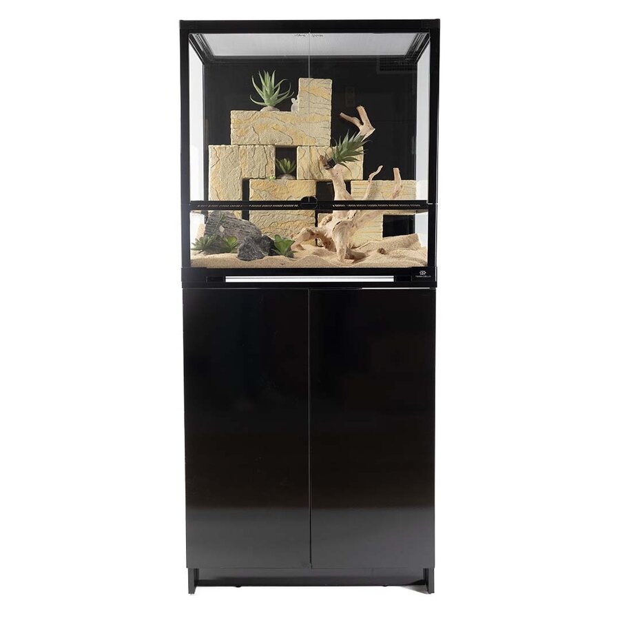 Terrariumkast hoogglans zwart 45x45x76 cm voor knockdown-terraria