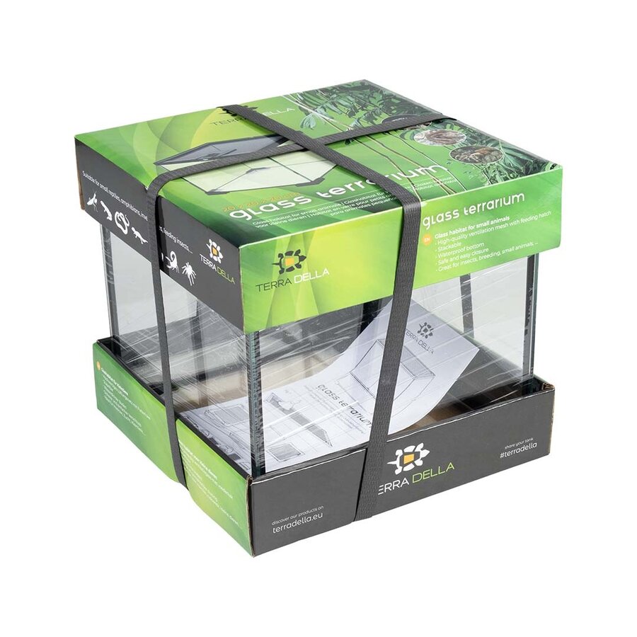 Glazen terrarium 20 x 20 x 20CM met waterdichte bodem en ventilatierooster