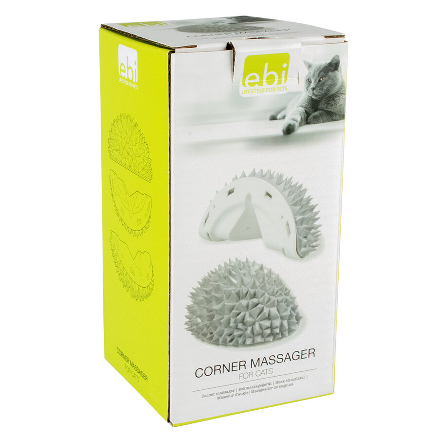 Hoek Stimulator voor Katten – multifunctionele borstel met catnipvakje en likmatfunctie