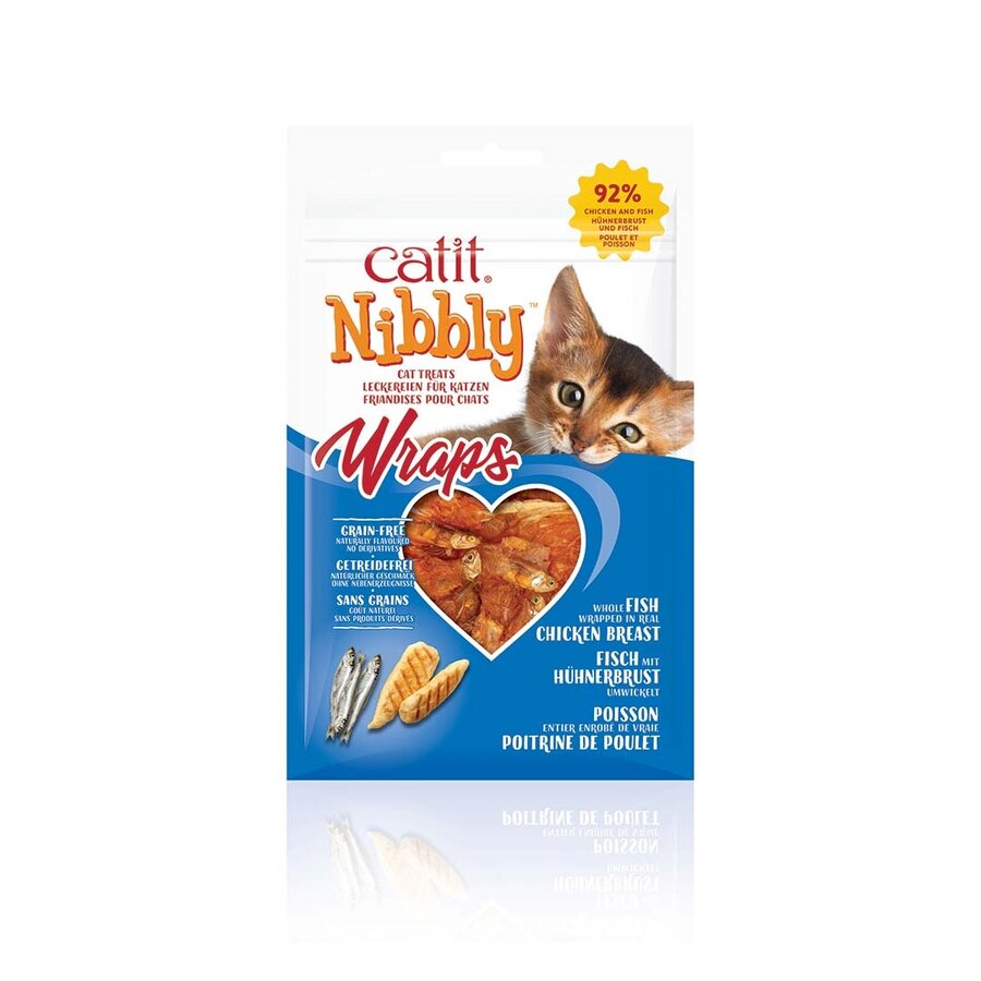 CA Nibbly Wraps Kip & Vis - kattensnacks van kipfilet met ansjovis