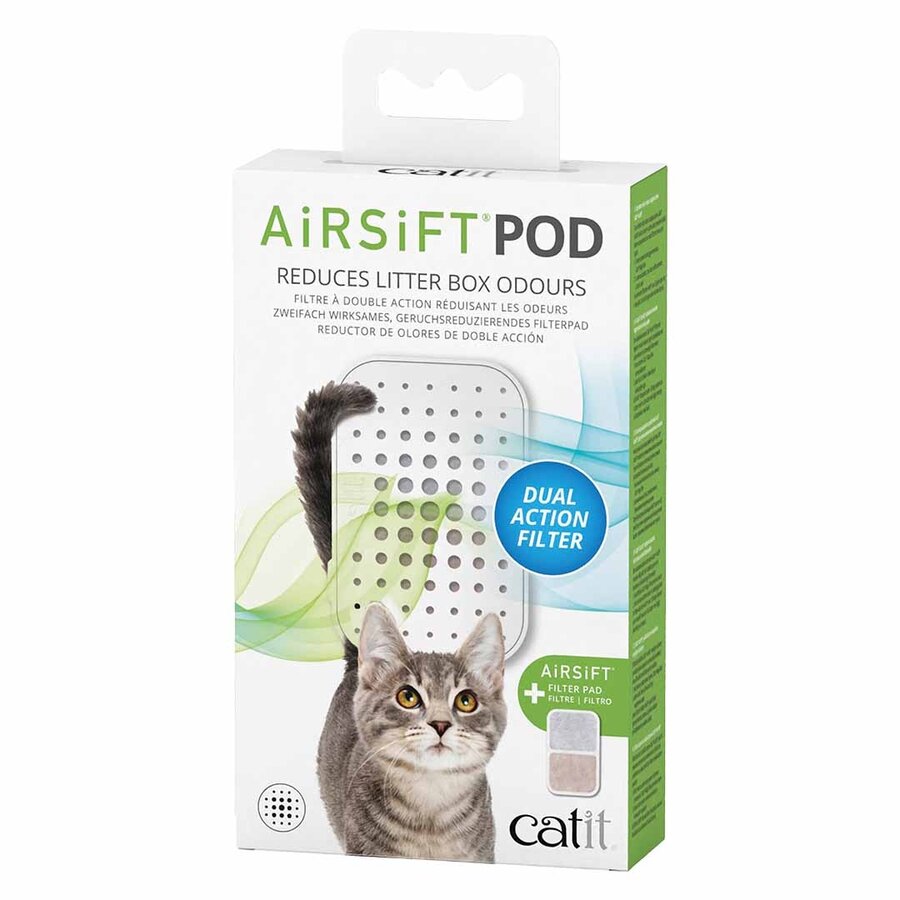 Airsift Pod Filterdoosje – herbruikbare filterhouder met geurfilter voor kattenbakken met kap