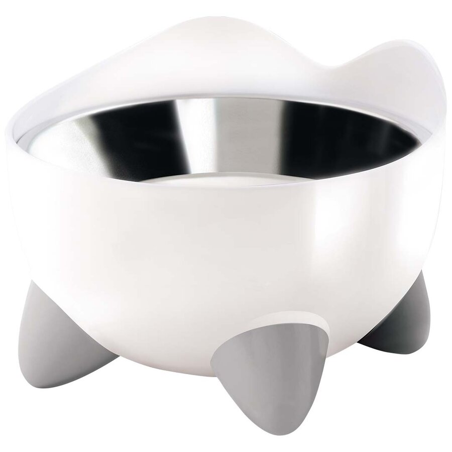 Verhoogde Voerbak – ergonomische kattenvoerbak met 2 RVS bakjes, vaatwasmachinebestendig – 2 × 200 ml