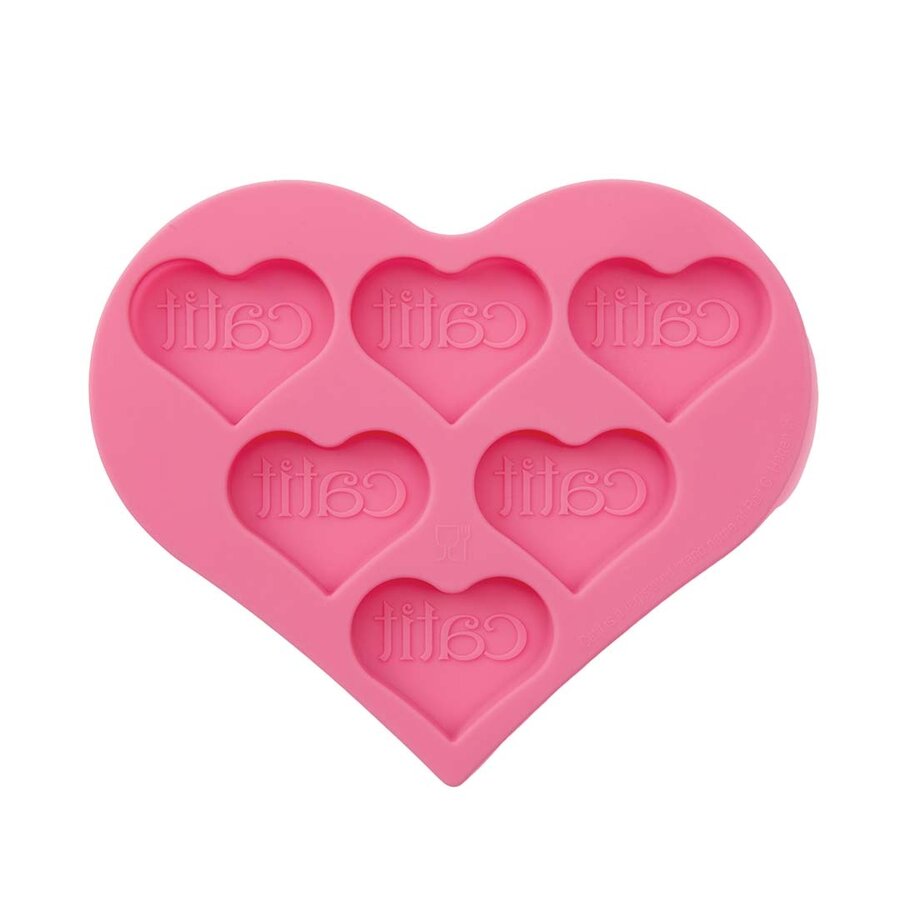 Silicone IJsjesvorm – hartvormige tray om Catit Creamy traktaties in te vriezen – 15 × 13 × 1 cm